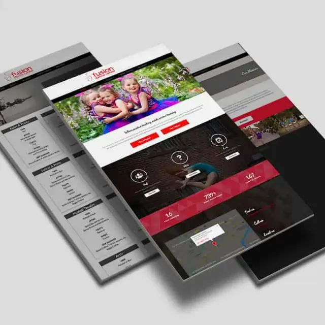 My Fusion Dance studio website design